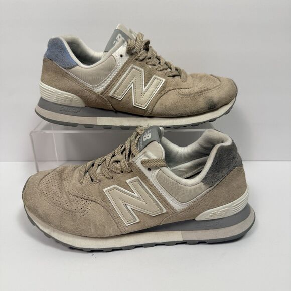 New Balance Mens 574 U574002 Blue Brown Casual Shoes Sneakers Size 6.5D - Picture 1 of 7